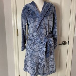 Vera Bradley Fleece Robe - Berry Merry Cool Blue